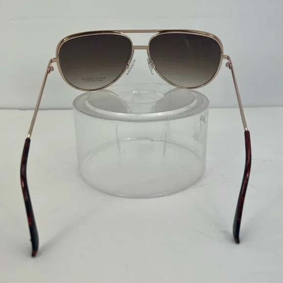 VINCE CAMUTO AVIATOR SUNGLASSES,2 TONE METAL FRAME, BROWN & GOLD, FADING LENSES - Picture 4 of 14